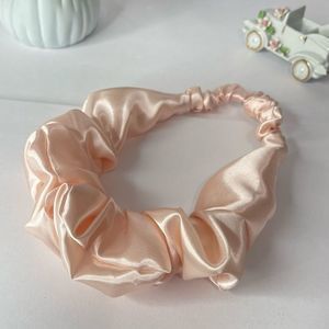 Pink Headband wrap scrunched Women Champagne color